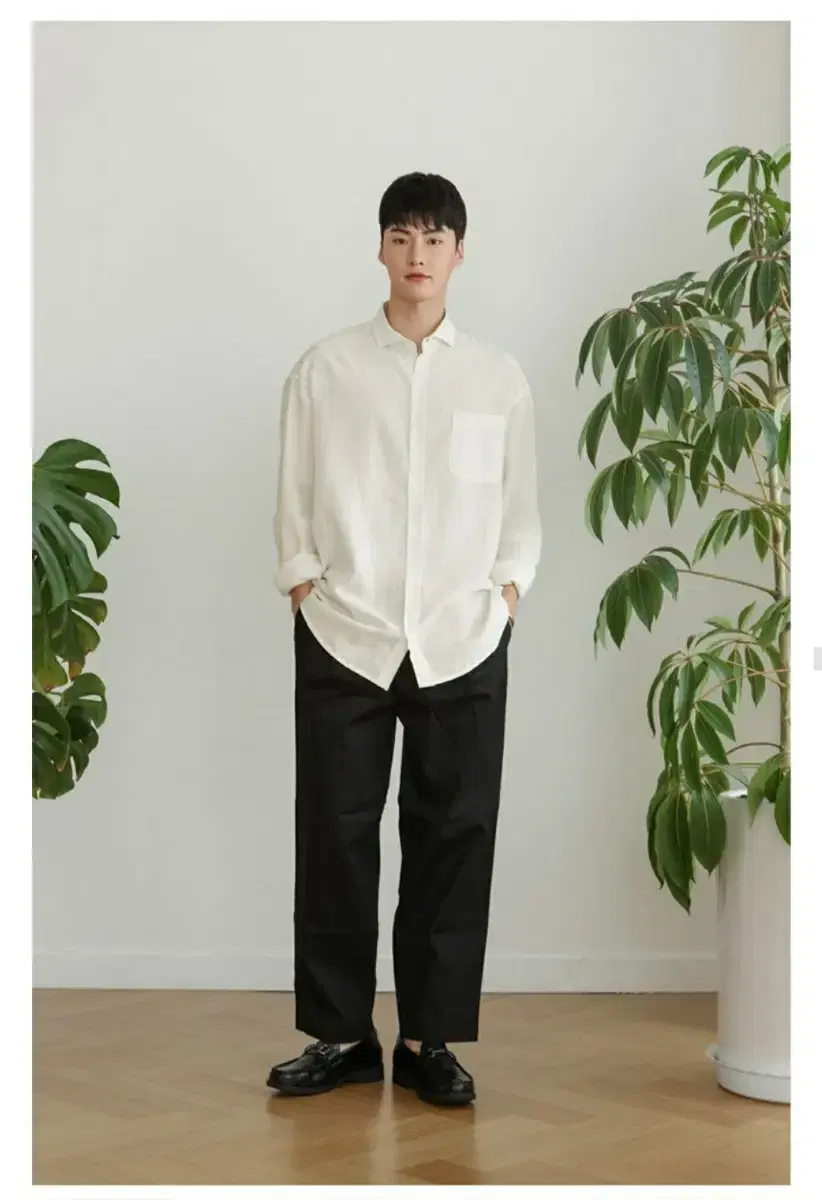 All-Day Linen Shirt (Black, Ivory)