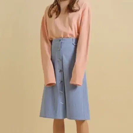 SER 써 데님 버튼 치마 work skirt