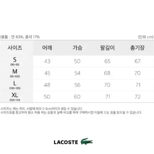 라코스테 스포츠 맨투맨