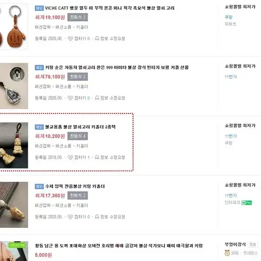 미니불상 열쇠고리 수공예 부처님 조각상 키체인 아미타불 불상 키링