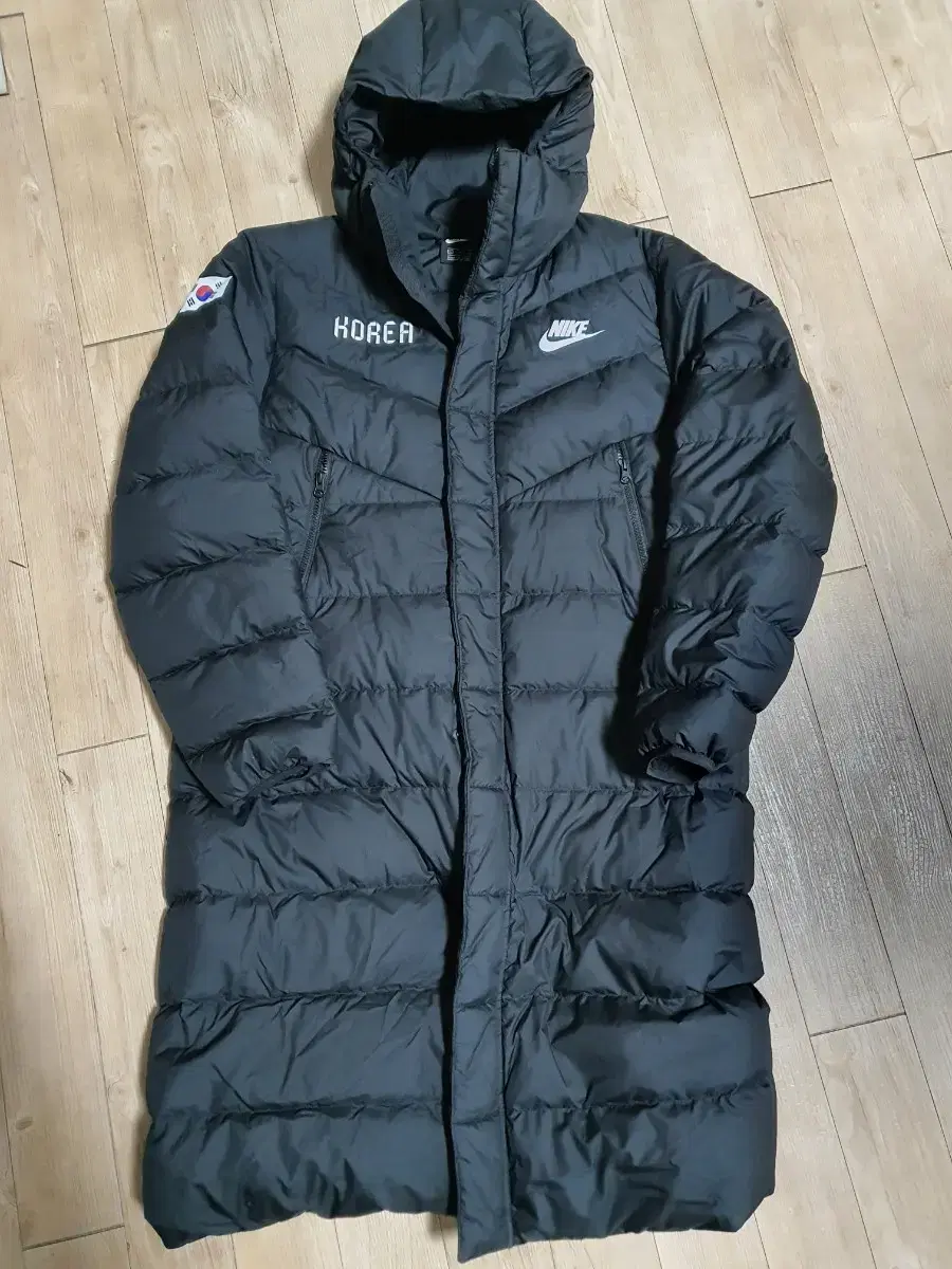 nike national duck down long padded jacket size 105