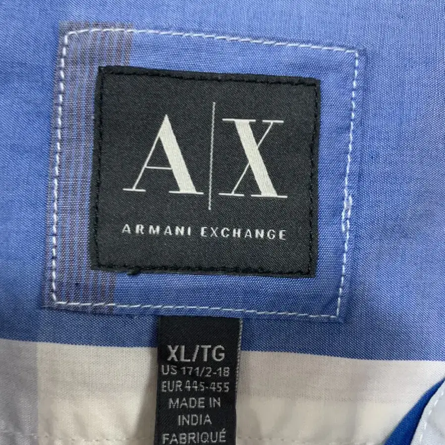 2XL) ARMANI 남성 체크무늬 카라셔츠