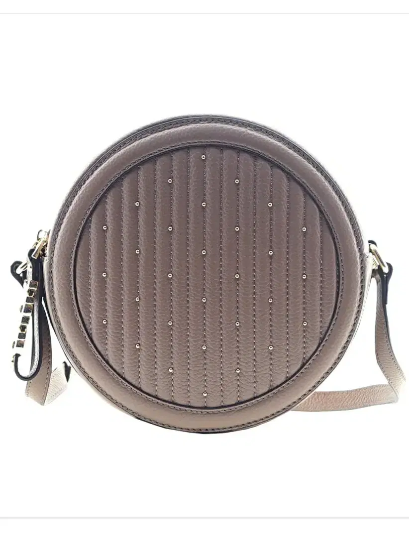 (New)Cowhide Quilted Tambourine Bag [Beige] [New