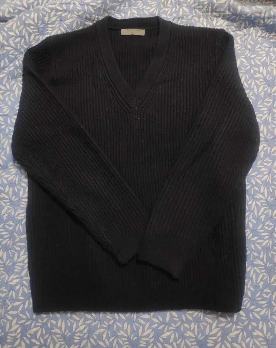 [1 piece] Giordano V-Neck Semi Over Knit XL Black