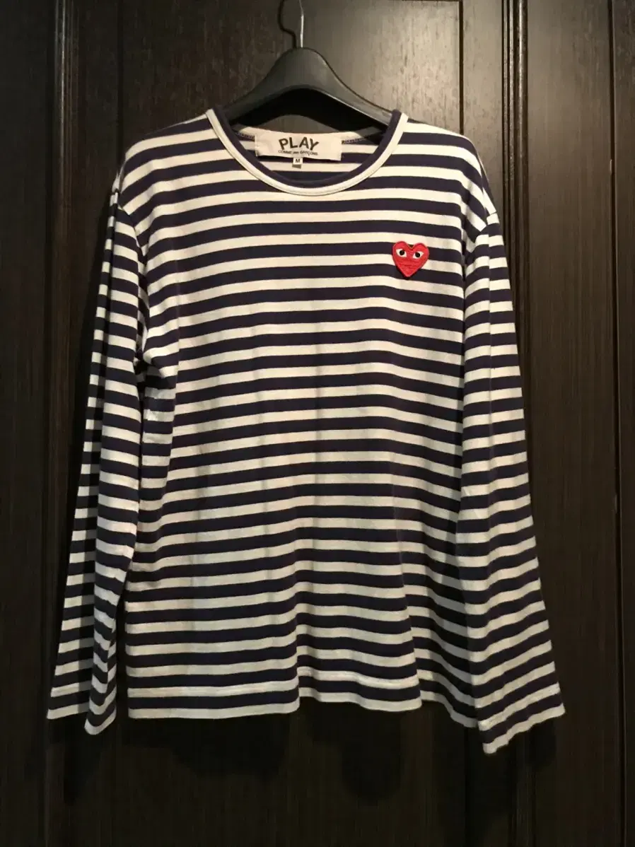 Genuine)Comme des Garçons Song Long Sleeve Tee (Navy,Red)