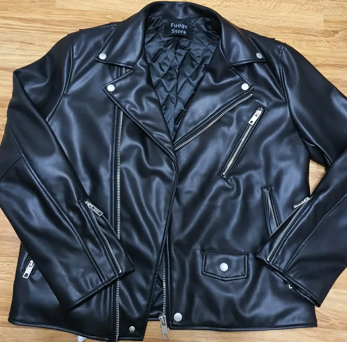 L Rider Leather Jacket Lapagerstore Black Black Double