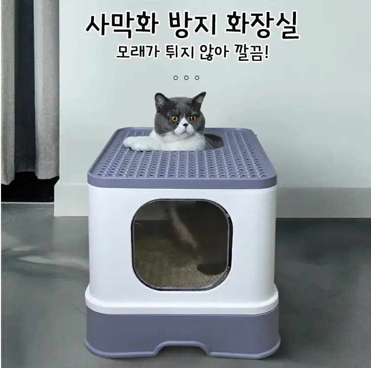 고양이 사막화 방지 대형 화장실 모래튐 방지