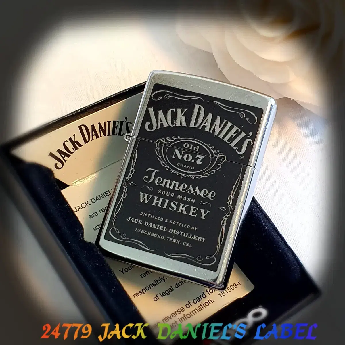 정품 24779 JACK DANIEL'S LABEL 새 지포라이터