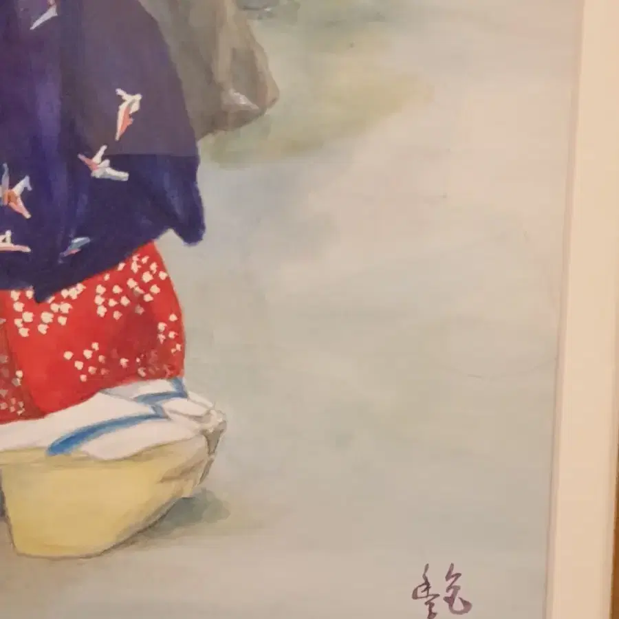 일본 게이샤 그림 수채화