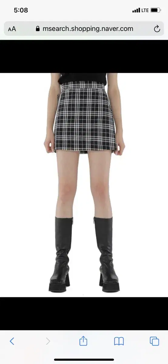 [No-bag] Qriity Check Mini Skirt