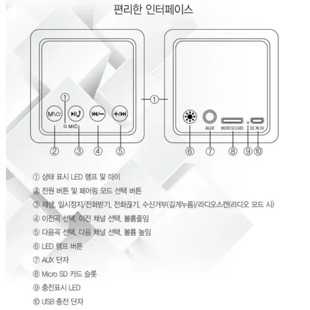 [새상품][무료배송] 컴소닉 PILLA 블루투스 스피커  BT-H1 레드