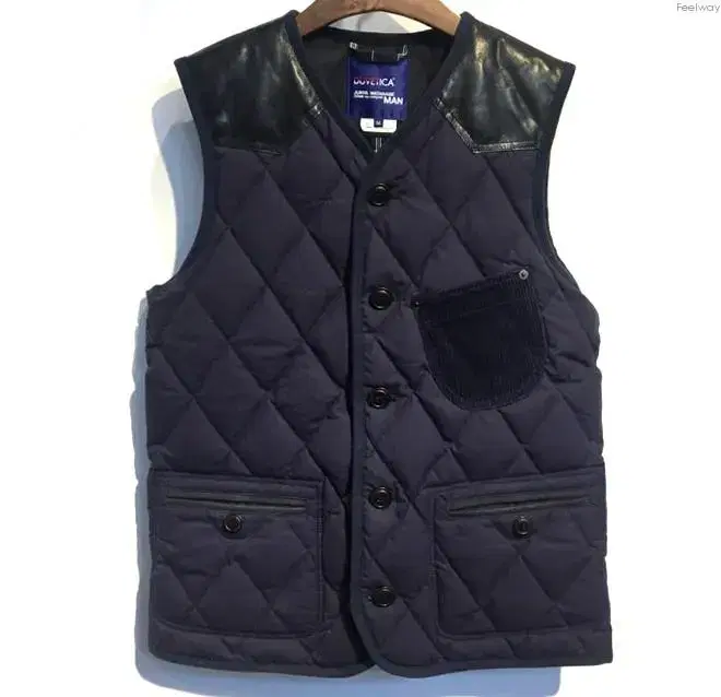 Comme des Garçons Jun Yawatanabe X Duvetica Quilted Leather Vest-B02314