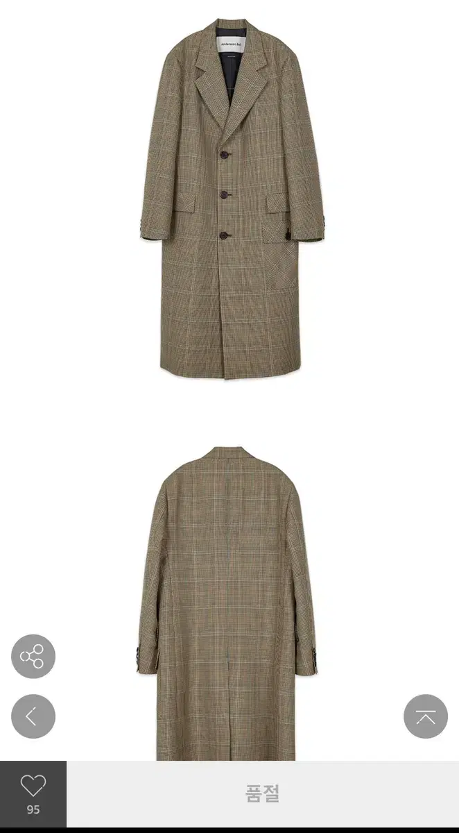 Anderson Belle beige check long coat