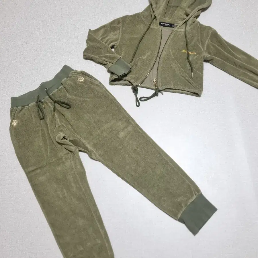 Letter From Moon Andy Flower Waffle Hood Zip-Up Set (Oatmeal