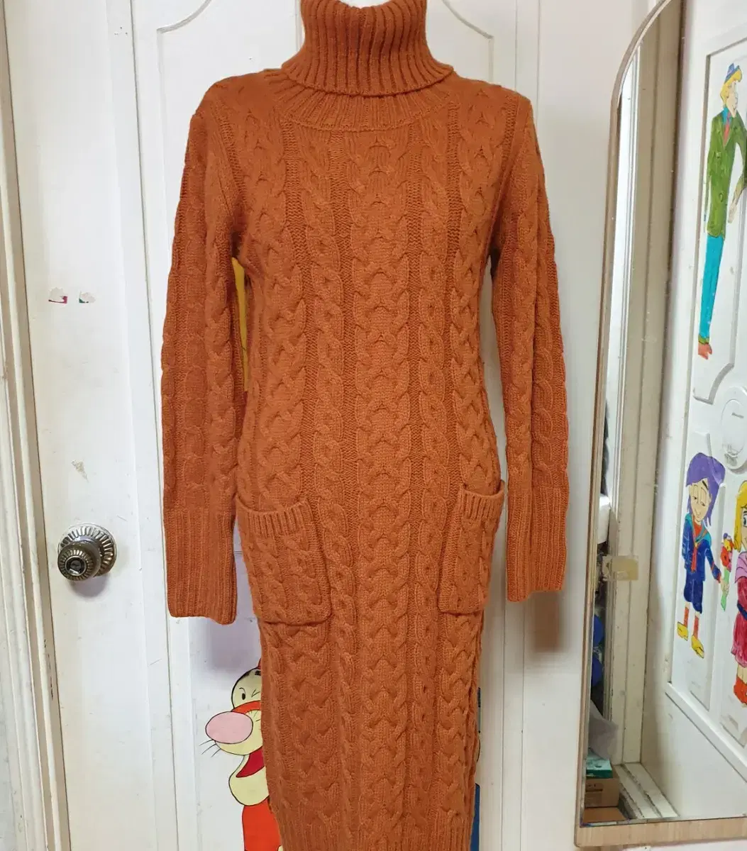 (S-M) Polar Neck Pretzel Long Knit ONEPIECE *Price Drop*