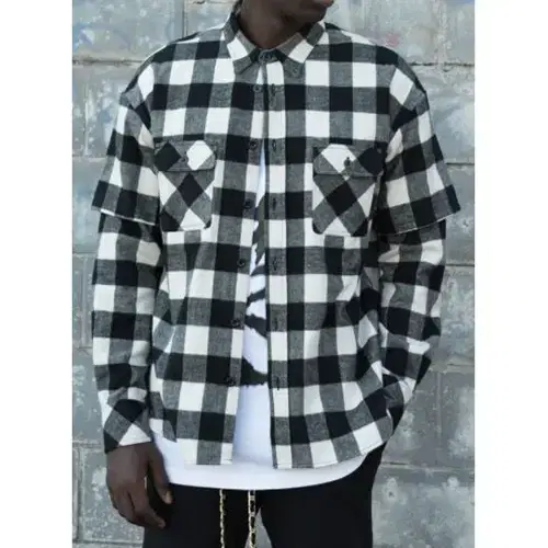 (M) SHINYA YAMAGUCHI Layered check shirt