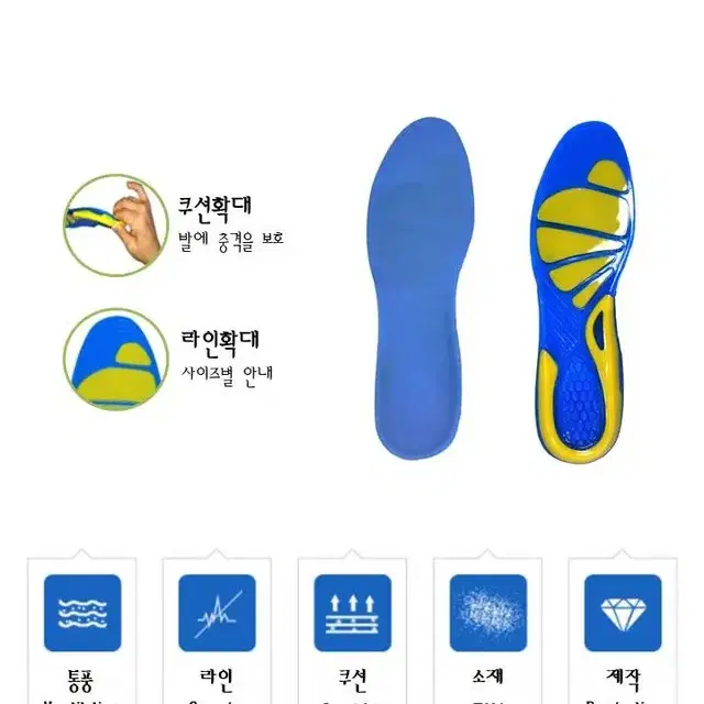 젤인솔 실리콘 특수 쿠션 발편한 발바닥 깔창