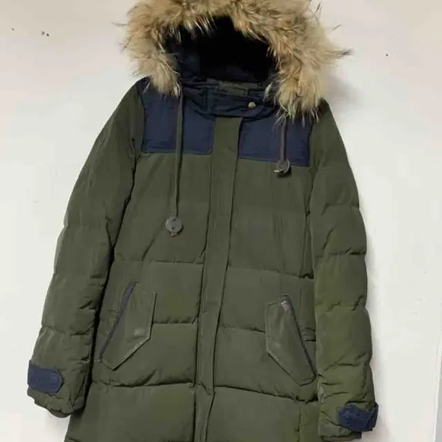 XS) BEAN POLE 여성 너구리털+오리털 롱패딩