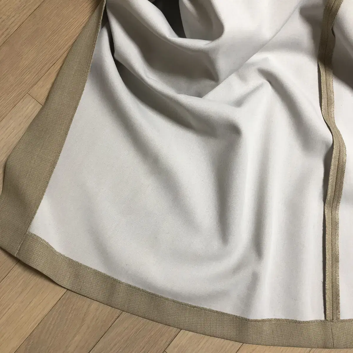 LE17 Beige Belted Wrap Skirt