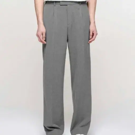 28 Plain Wide Slacks Light Gray