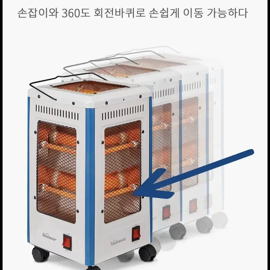 작지만 따뜻한 오방난로 전기히터 오방향난로