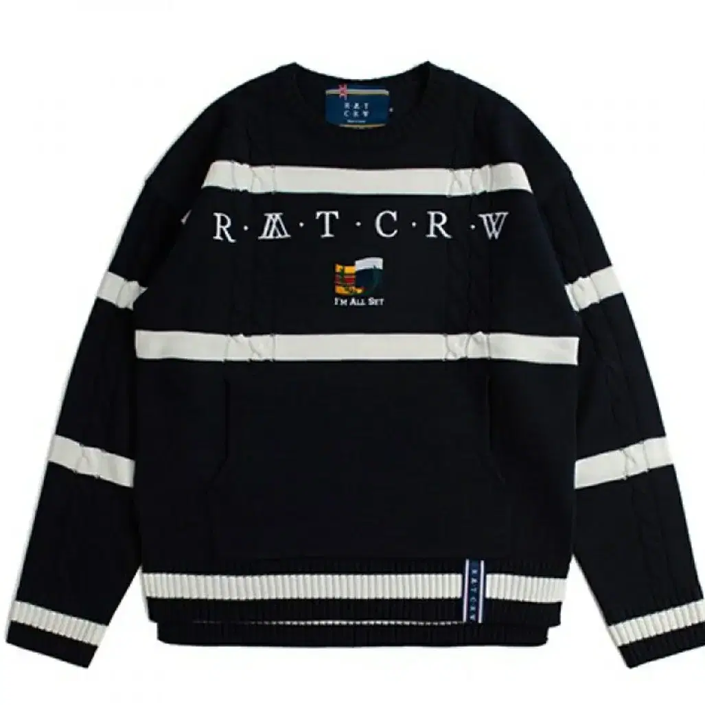 로맨틱 크라운 Round Neck Cable Knit_navy