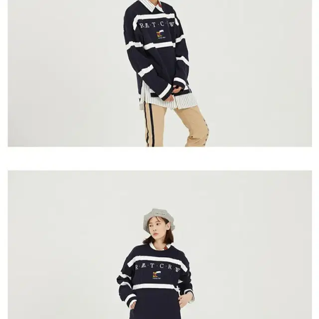 로맨틱 크라운 Round Neck Cable Knit_navy