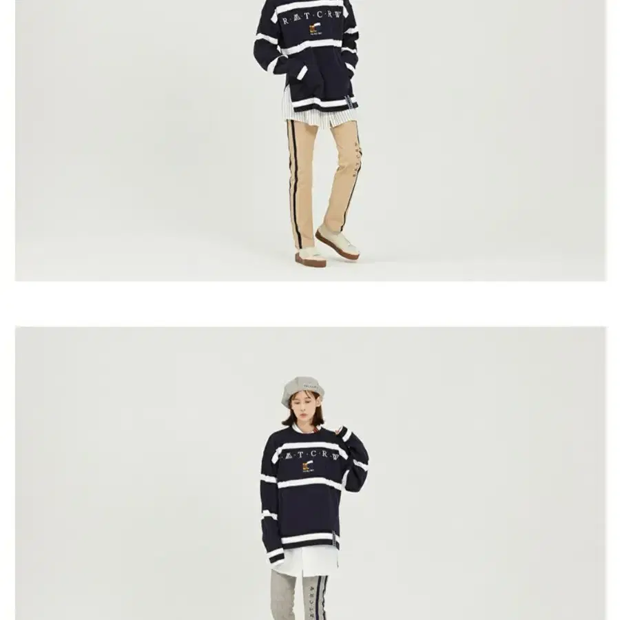 로맨틱 크라운 Round Neck Cable Knit_navy