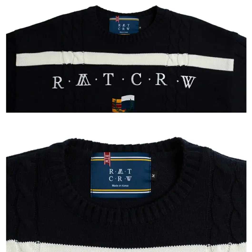 로맨틱 크라운 Round Neck Cable Knit_navy