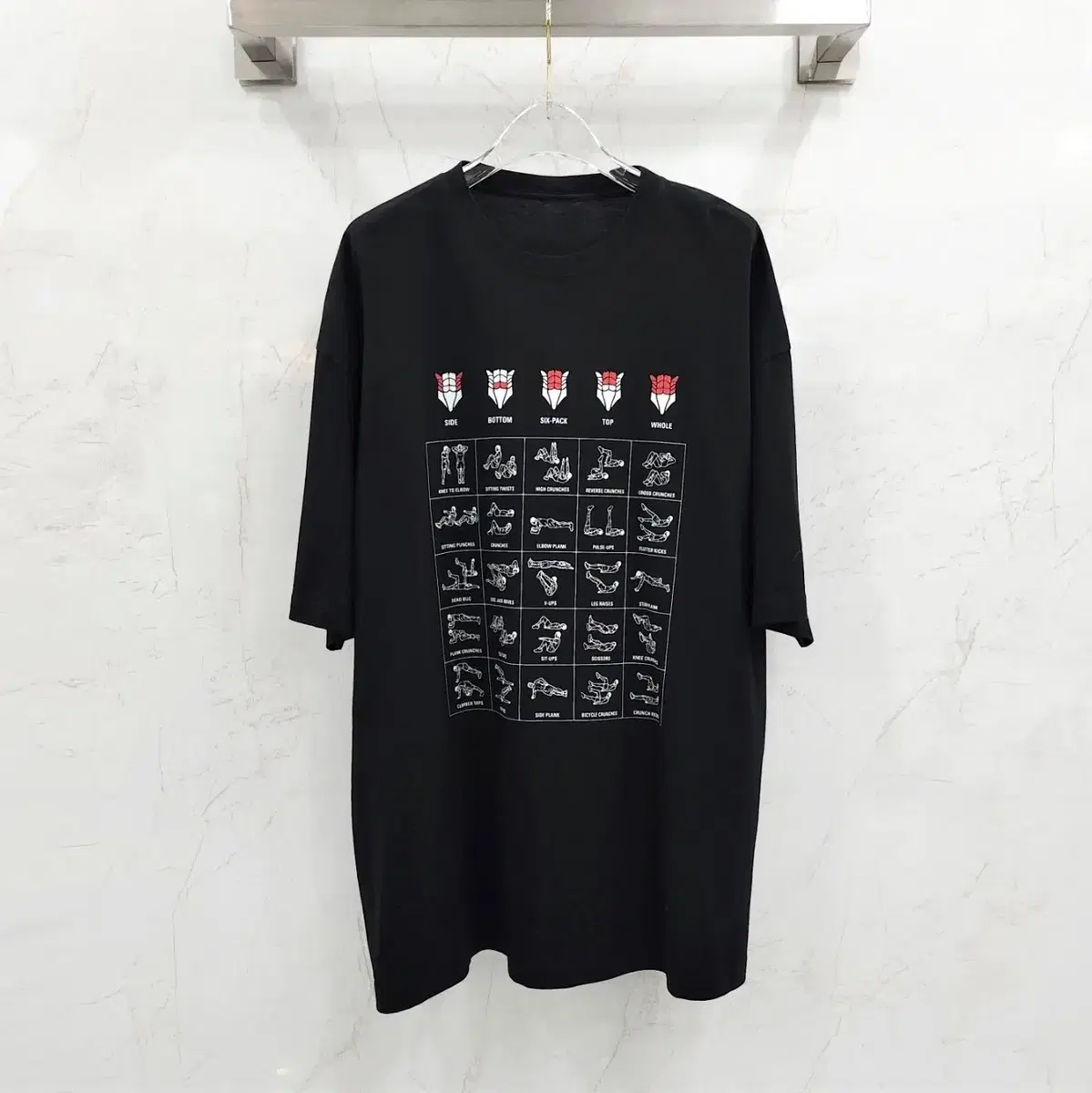 M / Balenciaga Black training print short sleeve tee