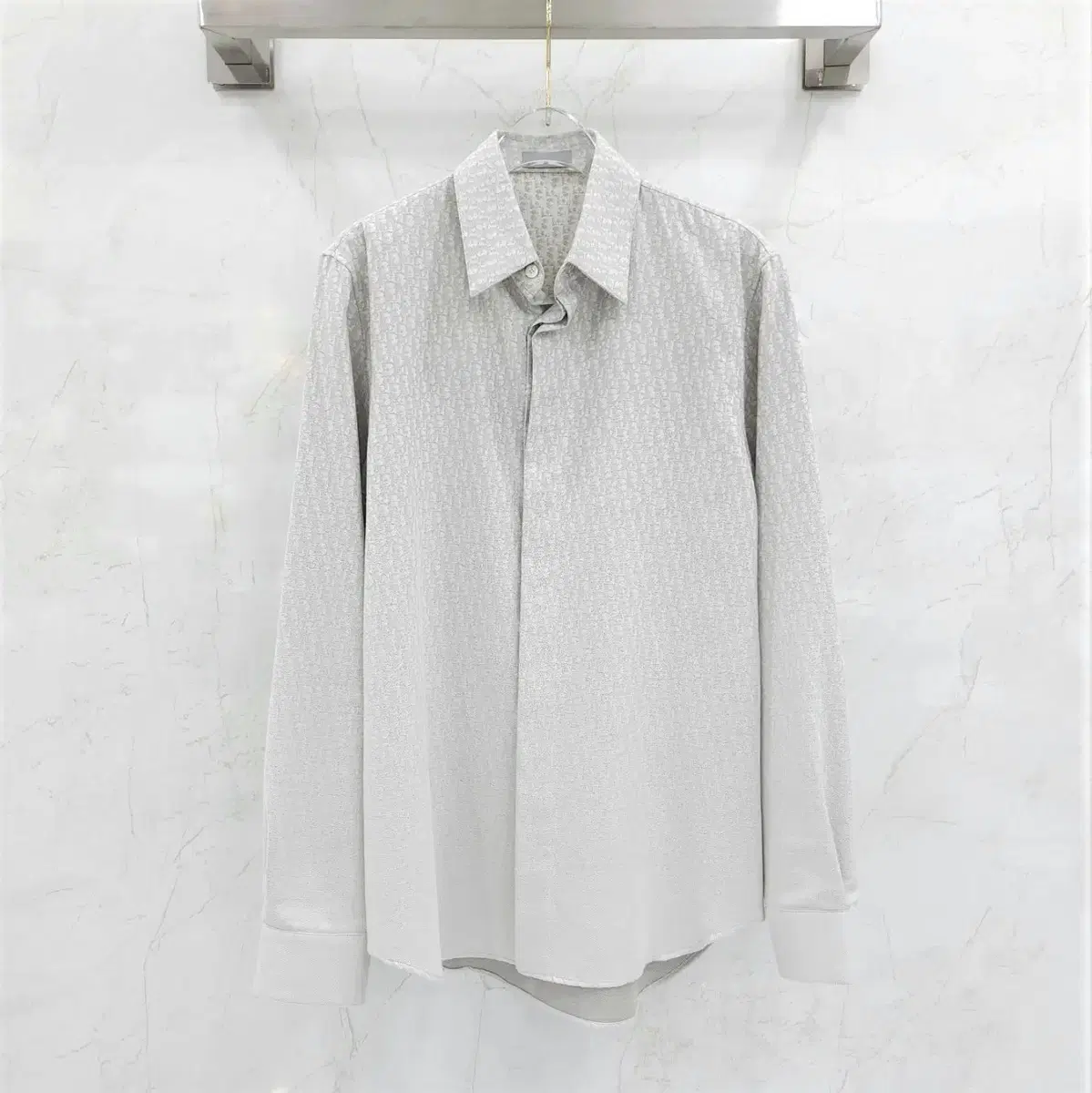 39 / Dior Gray Oblique Patterned Shirt