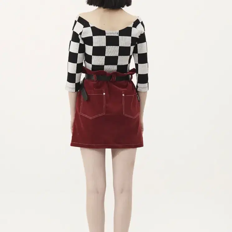 떨이 오드 원 아웃 oddoneout wrinkled skirt red