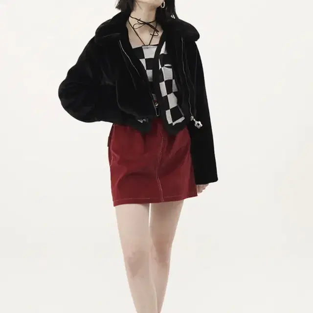 오드 원 아웃 치마 oddoneout wrinkled skirt red