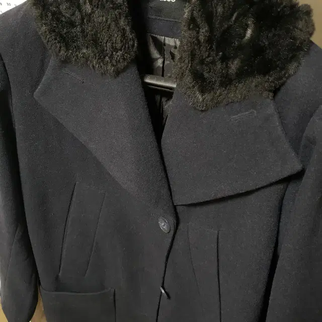 아소스 asos 네이비 여성 FUR 코트 올