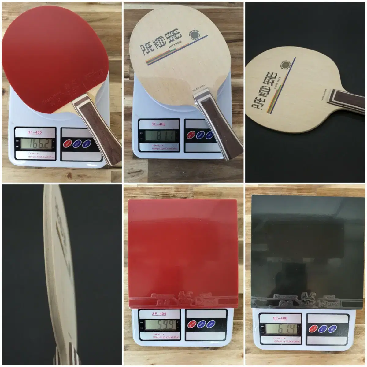 Pure (5-ply plywood) FL / High-Tien Rubber (non-tacky) Red-Black Attachment / Table Tennis Racket
