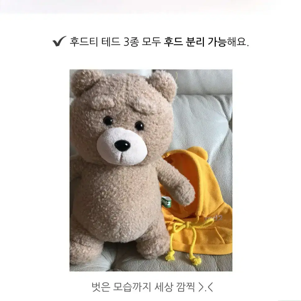 후드티 테드 인형 30cm(그린,옐로우,레드)