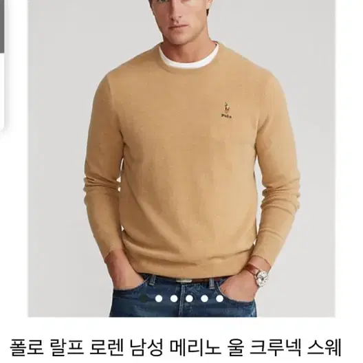 폴로 크루넥 울 스웨터