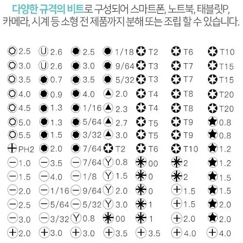 (무료배송) 다용도 공구 드라이버 셋트 일자 십자 비트 시계