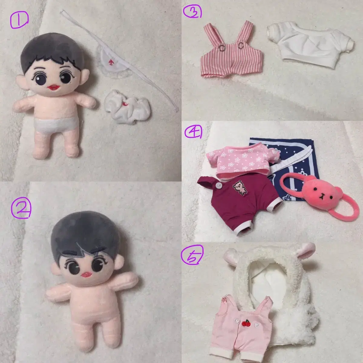 15cm&20cm 인형옷, 아차니, 땅꼬맹즈 여리