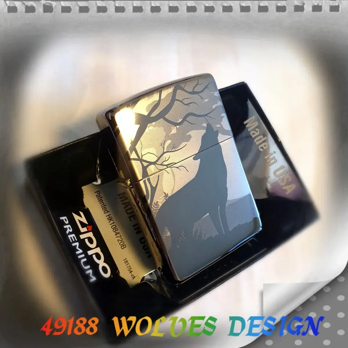 정품 49188 WOLVES DESIGN 미개봉 새 지포라이터