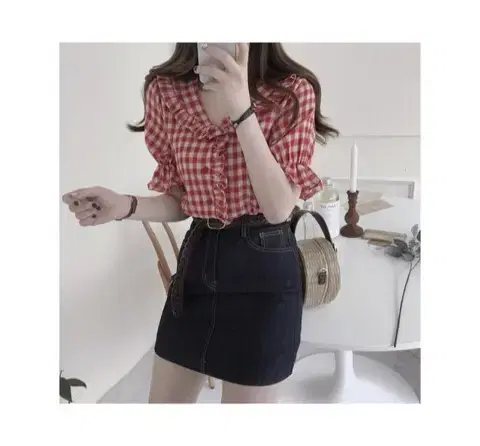 [New Product] Checked Blouse