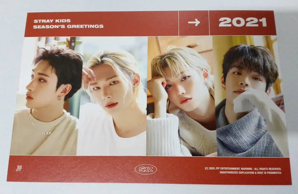 Straykids New Year postcard bang chan&hyunjin&felix&seungmin