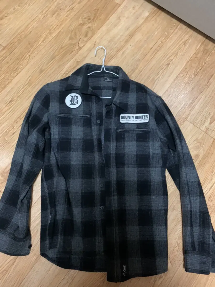 Bounty Hunter Shirt Tartan Check Black