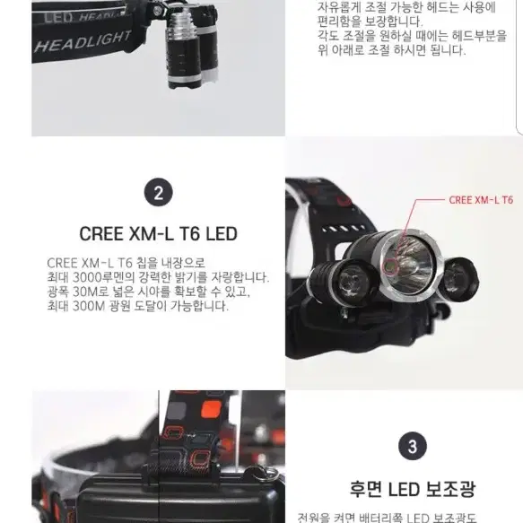 LED 충전식 헤드랜턴