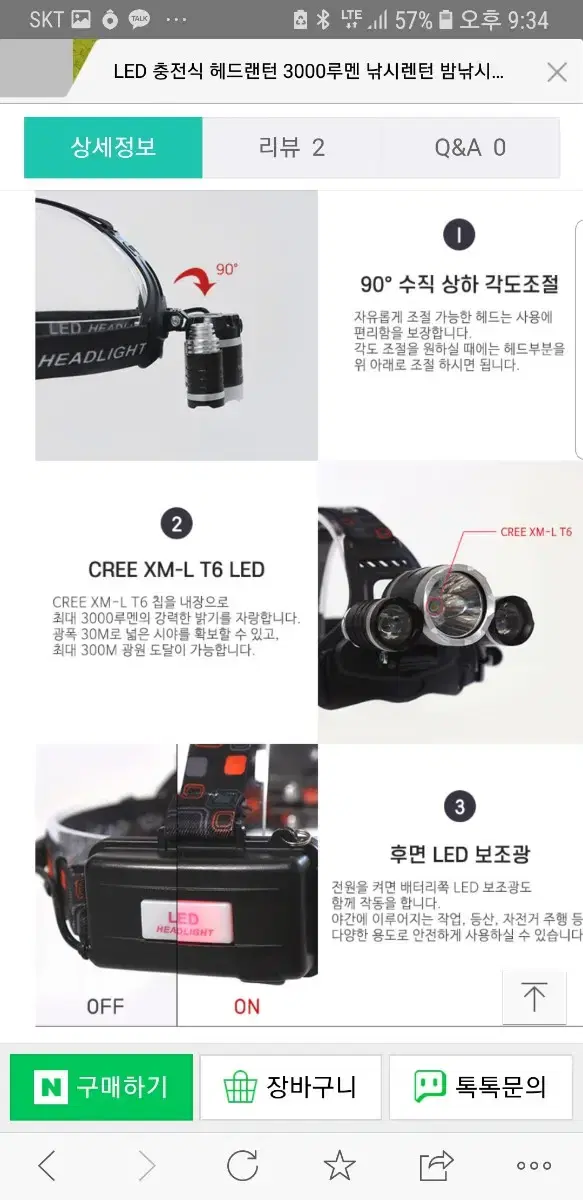 LED Rechargeable Headlamp