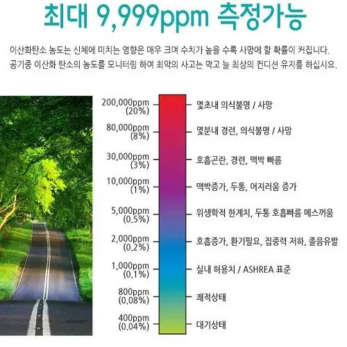 (무료배송) 이산화탄소 측정기 경보기 온도 습도 측정기