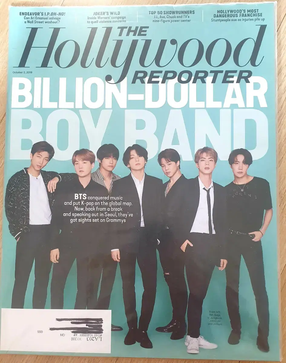 Hollywood reporter BTS October 2019 issue