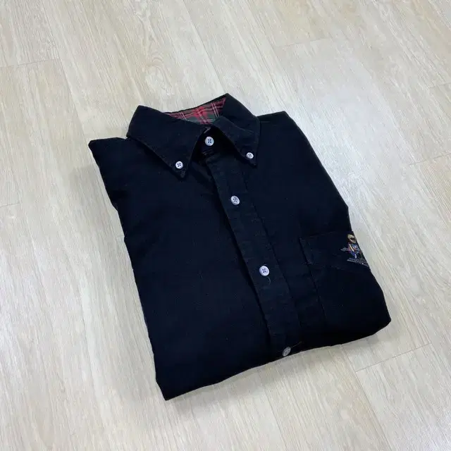 [S-grade, clS] Polo Ralph Lauren Skier Bear Embroidered Patch Black Flannel Shirt