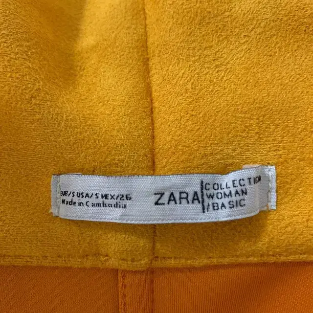 zara 자라 여성  스웨드 오픈 코트 노란색 노랑색 머스타드 롱코트