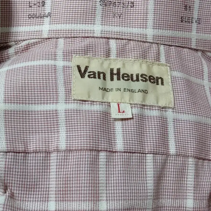 L van heusen 슬림핏 체크 셔츠 상태A